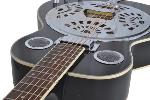 Electro-Acoustic Resonator Guitar Black Br 